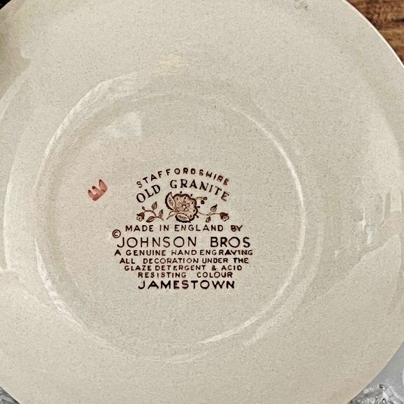 Johnson Brothers Bread Plate 6” Old Granite Jamestown Brown Retired - Picture 5 of 6